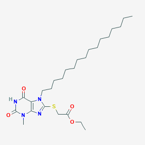 ethyl [(7-hexadecyl-3-methyl-2,6-dioxo-2,3,6,7-tetrahydro-1H-purin-8-yl)sulfanyl]acetate