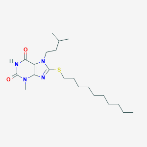 molecular formula C21H36N4O2S B403544 8-(decylsulfanyl)-7-isopentyl-3-methyl-3,7-dihydro-1H-purine-2,6-dione CAS No. 352443-55-1