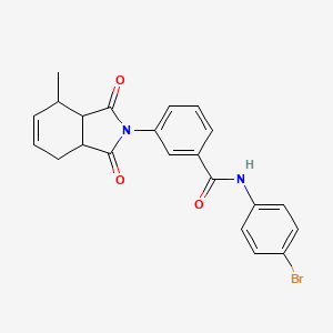 molecular formula C22H19BrN2O3 B4035442 N-(4-bromophenyl)-3-(4-methyl-1,3-dioxo-3a,4,7,7a-tetrahydroisoindol-2-yl)benzamide 