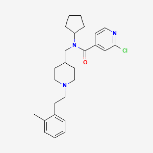 molecular formula C26H34ClN3O B4035490 2-chloro-N-cyclopentyl-N-[[1-[2-(2-methylphenyl)ethyl]piperidin-4-yl]methyl]pyridine-4-carboxamide 