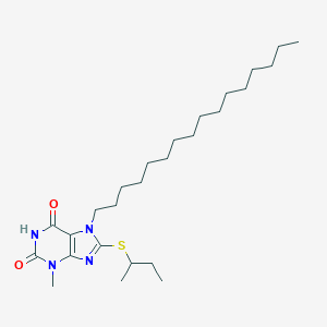 molecular formula C26H46N4O2S B403553 8-(sec-butylsulfanyl)-7-hexadecyl-3-methyl-3,7-dihydro-1H-purine-2,6-dione CAS No. 370077-96-6