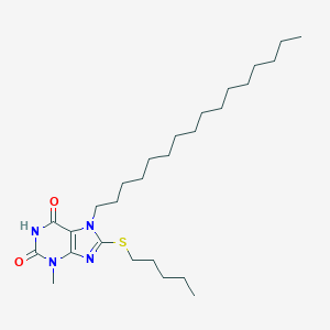 B403554 7-hexadecyl-3-methyl-8-(pentylsulfanyl)-3,7-dihydro-1H-purine-2,6-dione CAS No. 330181-96-9