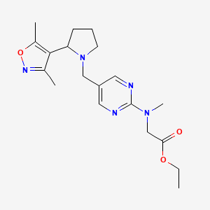 ethyl [(5-{[2-(3,5-dimethylisoxazol-4-yl)pyrrolidin-1-yl]methyl}pyrimidin-2-yl)(methyl)amino]acetate