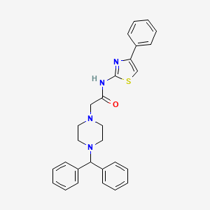 2-[4-(diphenylmethyl)piperazin-1-yl]-N-(4-phenyl-1,3-thiazol-2-yl)acetamide