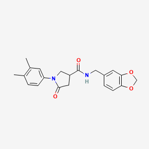 N-(1,3-benzodioxol-5-ylmethyl)-1-(3,4-dimethylphenyl)-5-oxo-3-pyrrolidinecarboxamide