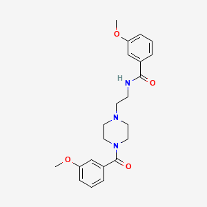 molecular formula C22H27N3O4 B4035644 3-methoxy-N-{2-[4-(3-methoxybenzoyl)-1-piperazinyl]ethyl}benzamide 