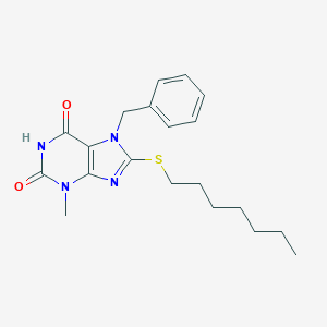 molecular formula C20H26N4O2S B403566 7-benzyl-8-(heptylsulfanyl)-3-methyl-3,7-dihydro-1H-purine-2,6-dione CAS No. 328072-82-8