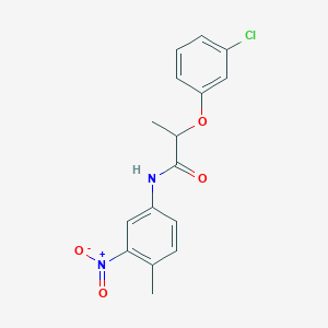 molecular formula C16H15ClN2O4 B4035682 2-(3-chlorophenoxy)-N-(4-methyl-3-nitrophenyl)propanamide 