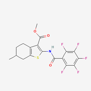 molecular formula C18H14F5NO3S B4035690 Methyl 6-methyl-2-{[(pentafluorophenyl)carbonyl]amino}-4,5,6,7-tetrahydro-1-benzothiophene-3-carboxylate 