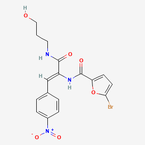 5-bromo-N-[(Z)-3-(3-hydroxypropylamino)-1-(4-nitrophenyl)-3-oxoprop-1-en-2-yl]furan-2-carboxamide