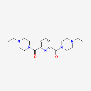 molecular formula C19H29N5O2 B4035736 1,1'-(2,6-pyridinediyldicarbonyl)bis(4-ethylpiperazine) 