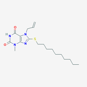 molecular formula C19H30N4O2S B403575 7-Allyl-8-decylsulfanyl-3-methyl-3,7-dihydro-purine-2,6-dione CAS No. 328068-70-8