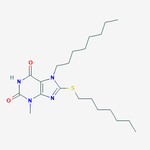molecular formula C21H36N4O2S B403577 8-(heptylsulfanyl)-3-methyl-7-octyl-3,7-dihydro-1H-purine-2,6-dione CAS No. 370077-17-1
