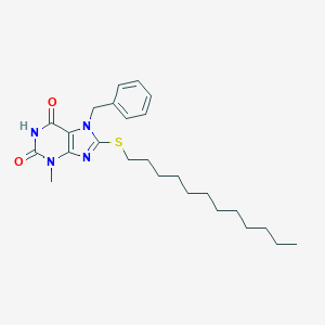 molecular formula C25H36N4O2S B403578 7-benzyl-8-(dodecylsulfanyl)-3-methyl-3,7-dihydro-1H-purine-2,6-dione CAS No. 328071-62-1