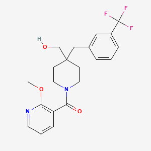 molecular formula C21H23F3N2O3 B4035786 {1-[(2-methoxy-3-pyridinyl)carbonyl]-4-[3-(trifluoromethyl)benzyl]-4-piperidinyl}methanol 