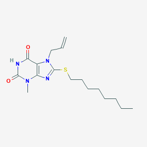 molecular formula C17H26N4O2S B403581 7-Allyl-3-methyl-8-octylsulfanyl-3,7-dihydro-purine-2,6-dione CAS No. 330181-70-9