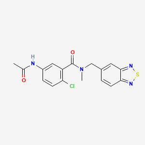 5-(acetylamino)-N-(2,1,3-benzothiadiazol-5-ylmethyl)-2-chloro-N-methylbenzamide