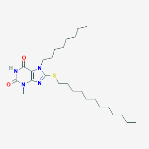 molecular formula C26H46N4O2S B403583 8-(dodecylsulfanyl)-3-methyl-7-octyl-3,7-dihydro-1H-purine-2,6-dione CAS No. 327169-20-0