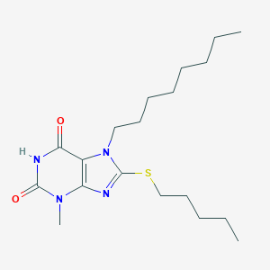 3-methyl-7-octyl-8-(pentylsulfanyl)-3,7-dihydro-1H-purine-2,6-dione