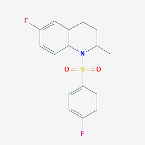 molecular formula C16H15F2NO2S B4035872 6-fluoro-1-[(4-fluorophenyl)sulfonyl]-2-methyl-1,2,3,4-tetrahydroquinoline 