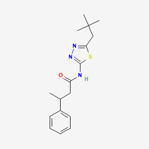 N-[5-(2,2-dimethylpropyl)-1,3,4-thiadiazol-2-yl]-3-phenylbutanamide