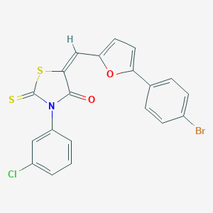 molecular formula C20H11BrClNO2S2 B403591 5-{[5-(4-Bromophenyl)-2-furyl]methylene}-3-(3-chlorophenyl)-2-thioxo-1,3-thiazolidin-4-one 