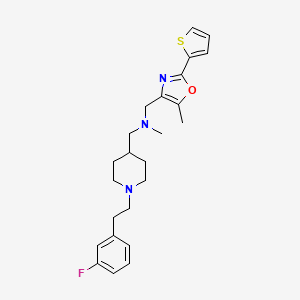 molecular formula C24H30FN3OS B4035934 ({1-[2-(3-fluorophenyl)ethyl]-4-piperidinyl}methyl)methyl{[5-methyl-2-(2-thienyl)-1,3-oxazol-4-yl]methyl}amine 