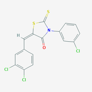 molecular formula C16H8Cl3NOS2 B403594 3-(3-Chlorophenyl)-5-(3,4-dichlorobenzylidene)-2-thioxo-1,3-thiazolidin-4-one 