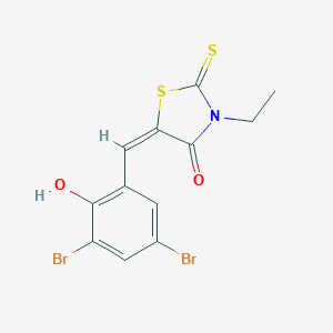 (5E)-5-(3,5-dibromo-2-hydroxybenzylidene)-3-ethyl-2-thioxo-1,3-thiazolidin-4-one