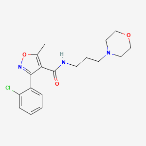 molecular formula C18H22ClN3O3 B4035965 3-(2-CHLOROPHENYL)-5-METHYL-N-[3-(MORPHOLIN-4-YL)PROPYL]-12-OXAZOLE-4-CARBOXAMIDE 