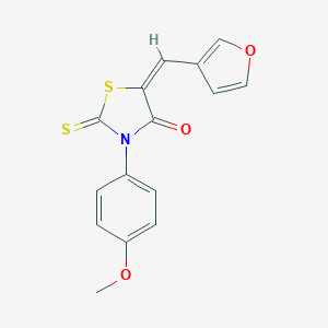 molecular formula C15H11NO3S2 B403598 5-(3-Furylmethylene)-3-(4-methoxyphenyl)-2-thioxo-1,3-thiazolidin-4-one 