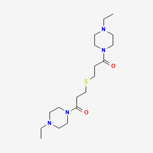 molecular formula C18H34N4O2S B4035992 1,1'-[thiobis(1-oxo-3,1-propanediyl)]bis(4-ethylpiperazine) 