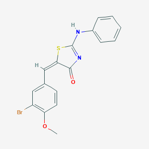 molecular formula C17H13BrN2O2S B403605 (5E)-2-anilino-5-[(3-bromo-4-methoxyphenyl)methylidene]-1,3-thiazol-4-one 