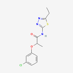 molecular formula C13H14ClN3O2S B4036070 2-(3-chlorophenoxy)-N-(5-ethyl-1,3,4-thiadiazol-2-yl)propanamide 