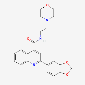 molecular formula C23H23N3O4 B4036090 2-(1,3-benzodioxol-5-yl)-N-[2-(4-morpholinyl)ethyl]-4-quinolinecarboxamide 