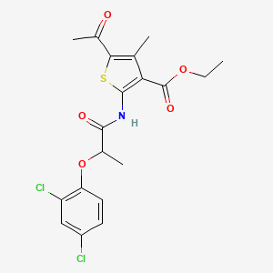 molecular formula C19H19Cl2NO5S B4036116 ETHYL 5-ACETYL-2-[2-(2,4-DICHLOROPHENOXY)PROPANAMIDO]-4-METHYLTHIOPHENE-3-CARBOXYLATE 