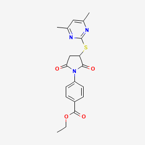 ethyl 4-{3-[(4,6-dimethylpyrimidin-2-yl)sulfanyl]-2,5-dioxopyrrolidin-1-yl}benzoate