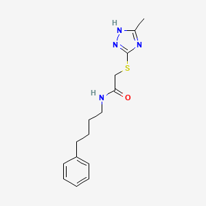 molecular formula C15H20N4OS B4036170 2-[(3-methyl-1H-1,2,4-triazol-5-yl)thio]-N-(4-phenylbutyl)acetamide 