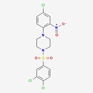 molecular formula C16H14Cl3N3O4S B4036177 1-(4-chloro-2-nitrophenyl)-4-[(3,4-dichlorophenyl)sulfonyl]piperazine 