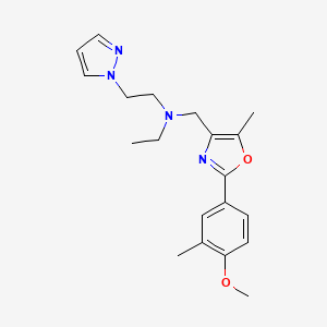 N-ethyl-N-[[2-(4-methoxy-3-methylphenyl)-5-methyl-1,3-oxazol-4-yl]methyl]-2-pyrazol-1-ylethanamine