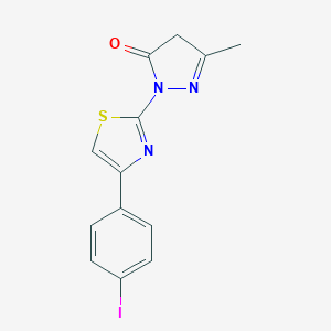 molecular formula C13H10IN3OS B403622 2-[4-(4-Iodo-phenyl)-thiazol-2-yl]-5-methyl-2,4-dihydro-pyrazol-3-one 