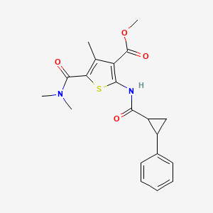 Methyl 5-(dimethylcarbamoyl)-4-methyl-2-{[(2-phenylcyclopropyl)carbonyl]amino}thiophene-3-carboxylate