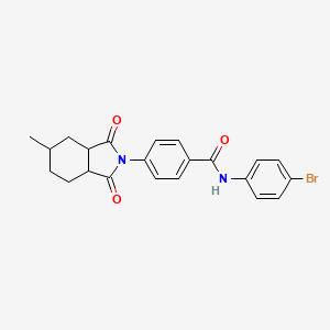 molecular formula C22H21BrN2O3 B4036260 N-(4-bromophenyl)-4-(5-methyl-1,3-dioxooctahydro-2H-isoindol-2-yl)benzamide 