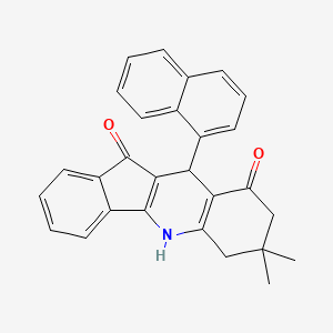 7,7-DIMETHYL-10-(NAPHTHALEN-1-YL)-5H,6H,7H,8H,9H,10H,11H-INDENO[1,2-B]QUINOLINE-9,11-DIONE