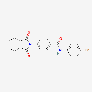 molecular formula C21H17BrN2O3 B4036372 N-(4-bromophenyl)-4-(1,3-dioxo-1,3,3a,4,7,7a-hexahydro-2H-isoindol-2-yl)benzamide 