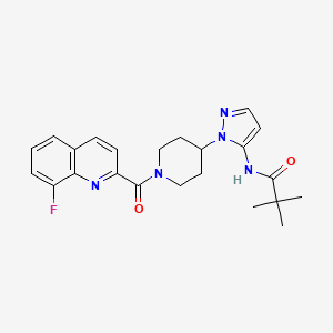 N-(1-{1-[(8-fluoro-2-quinolinyl)carbonyl]-4-piperidinyl}-1H-pyrazol-5-yl)-2,2-dimethylpropanamide