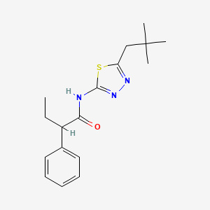 N-[5-(2,2-dimethylpropyl)-1,3,4-thiadiazol-2-yl]-2-phenylbutanamide