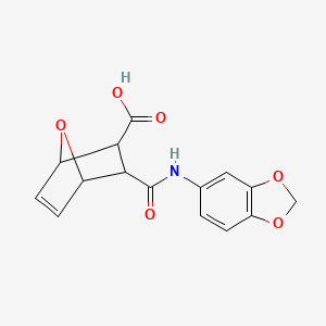 molecular formula C15H13NO6 B4036400 3-[(1,3-benzodioxol-5-ylamino)carbonyl]-7-oxabicyclo[2.2.1]hept-5-ene-2-carboxylic acid 