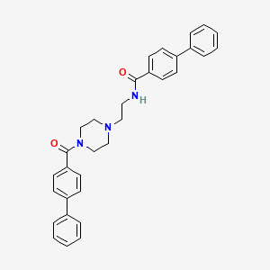 molecular formula C32H31N3O2 B4036441 N-{2-[4-(4-biphenylylcarbonyl)-1-piperazinyl]ethyl}-4-biphenylcarboxamide 