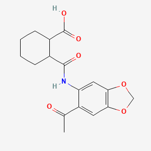 molecular formula C17H19NO6 B4036489 2-{[(6-ACETYL-1,3-BENZODIOXOL-5-YL)AMINO]CARBONYL}-1-CYCLOHEXANECARBOXYLIC ACID 